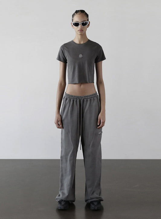 Old Effect Super Wide Trousers - Sleet Gray