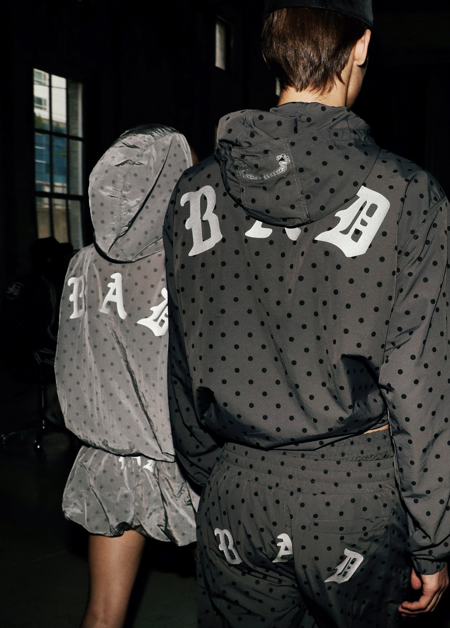 Mystic Nylon Reflective Jogger - Charcoal Dot