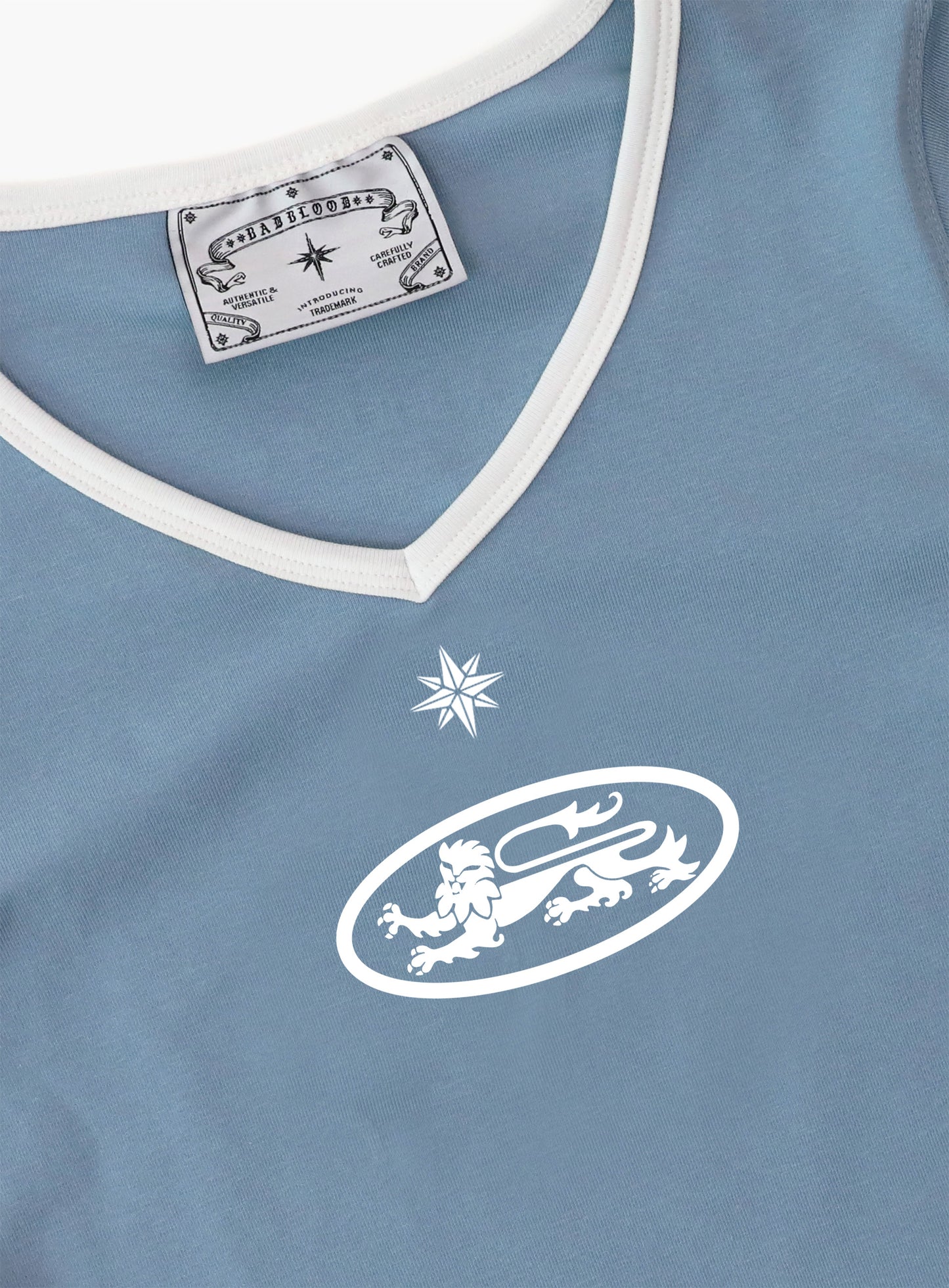 91 V-Neck Jersey T-Shirt - Light Blue