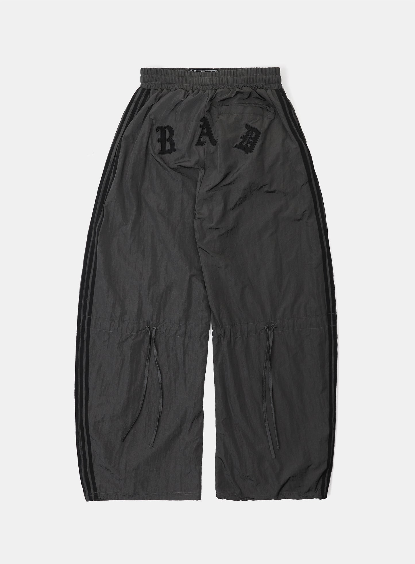 Dark Billy Nylon Curved Track Pants - Charcoal Brown