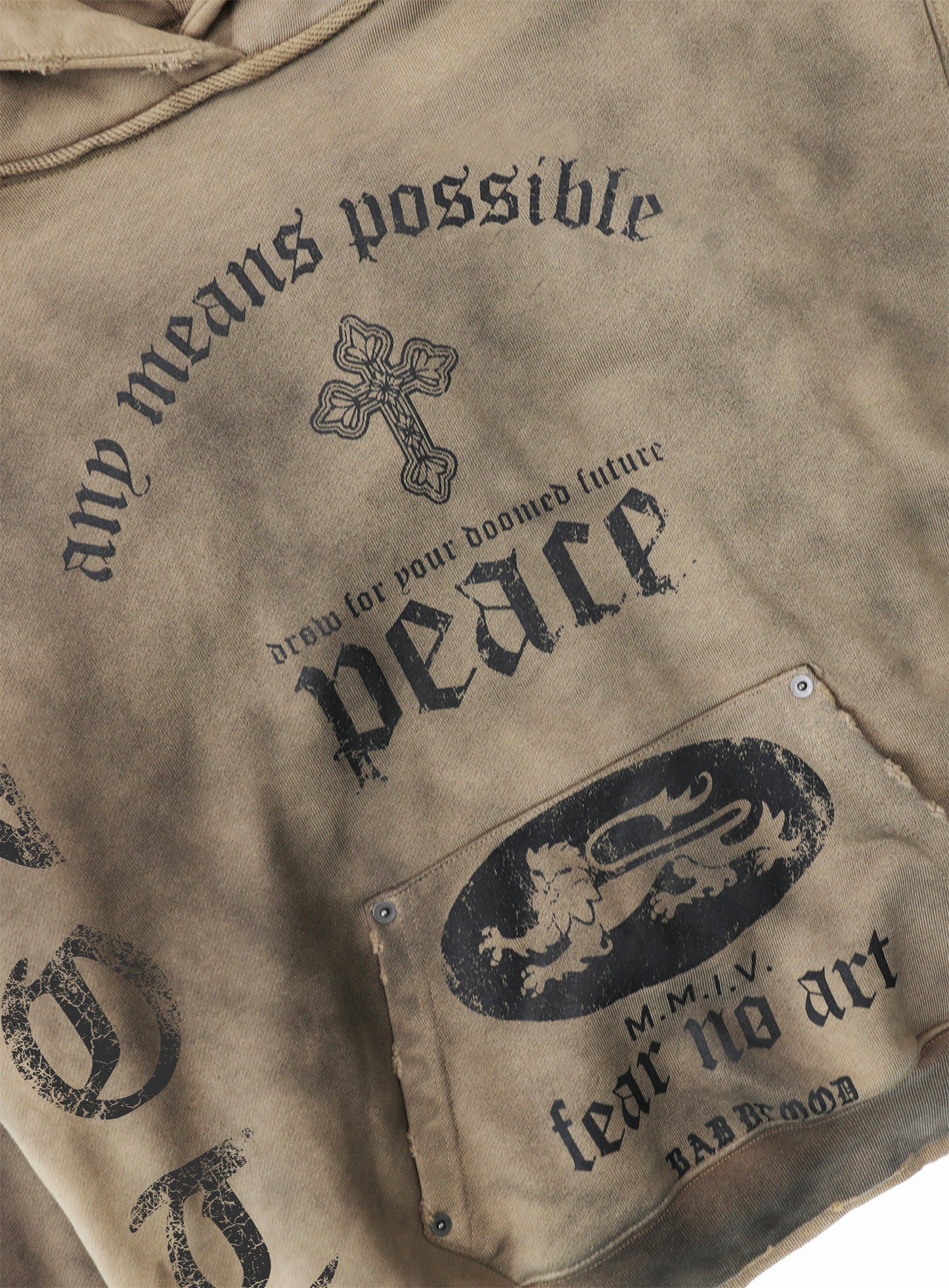 PEACE NOT WAR Hoodie - Dusty Beige