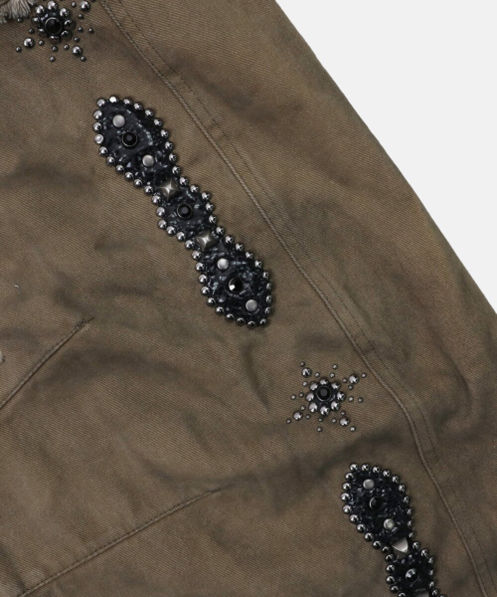 Viper Gemstone Curved Pants - Dusty Beige