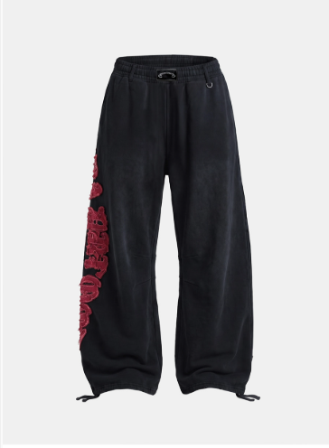 [w-pts26-132] Mystic Capsule Curved Bootcut Joggers – Black