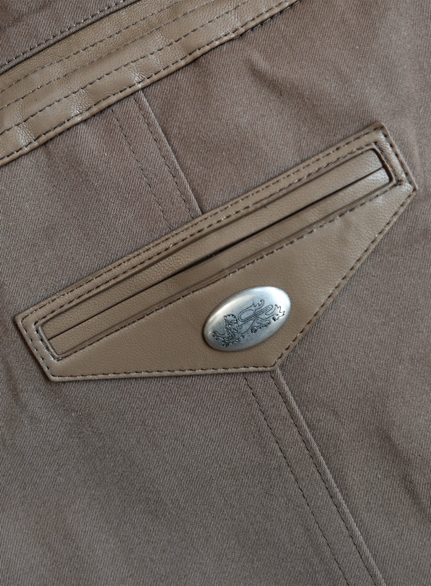 [w-jkt26-019] Spina High-Neck Jacket - Brown