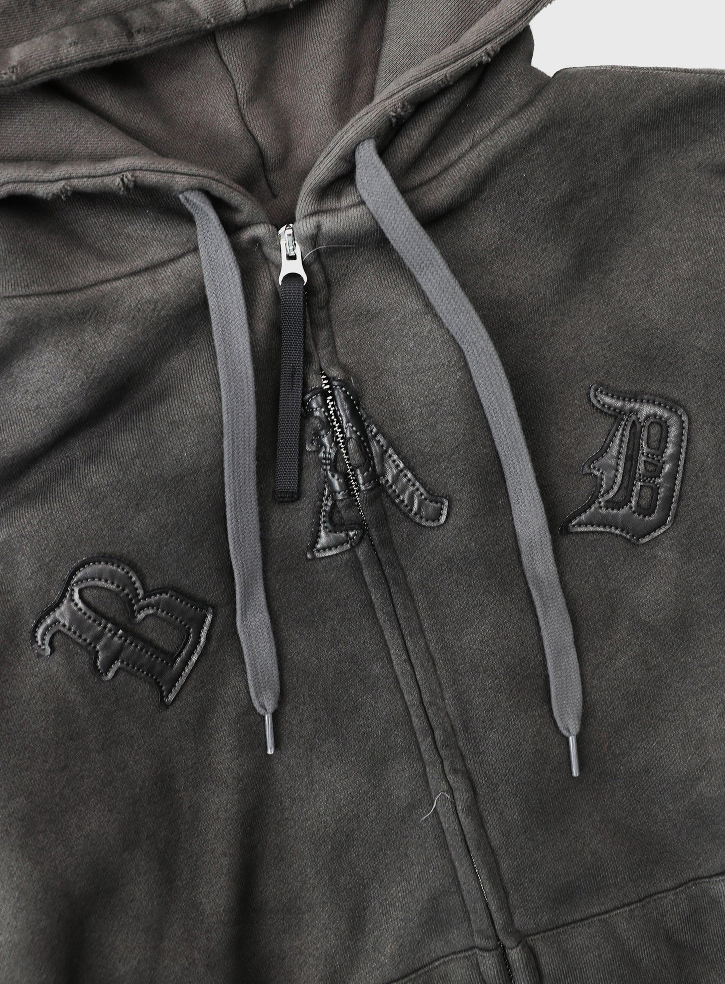 Cosmo Patch Hooded Zip-Up - Charcoal