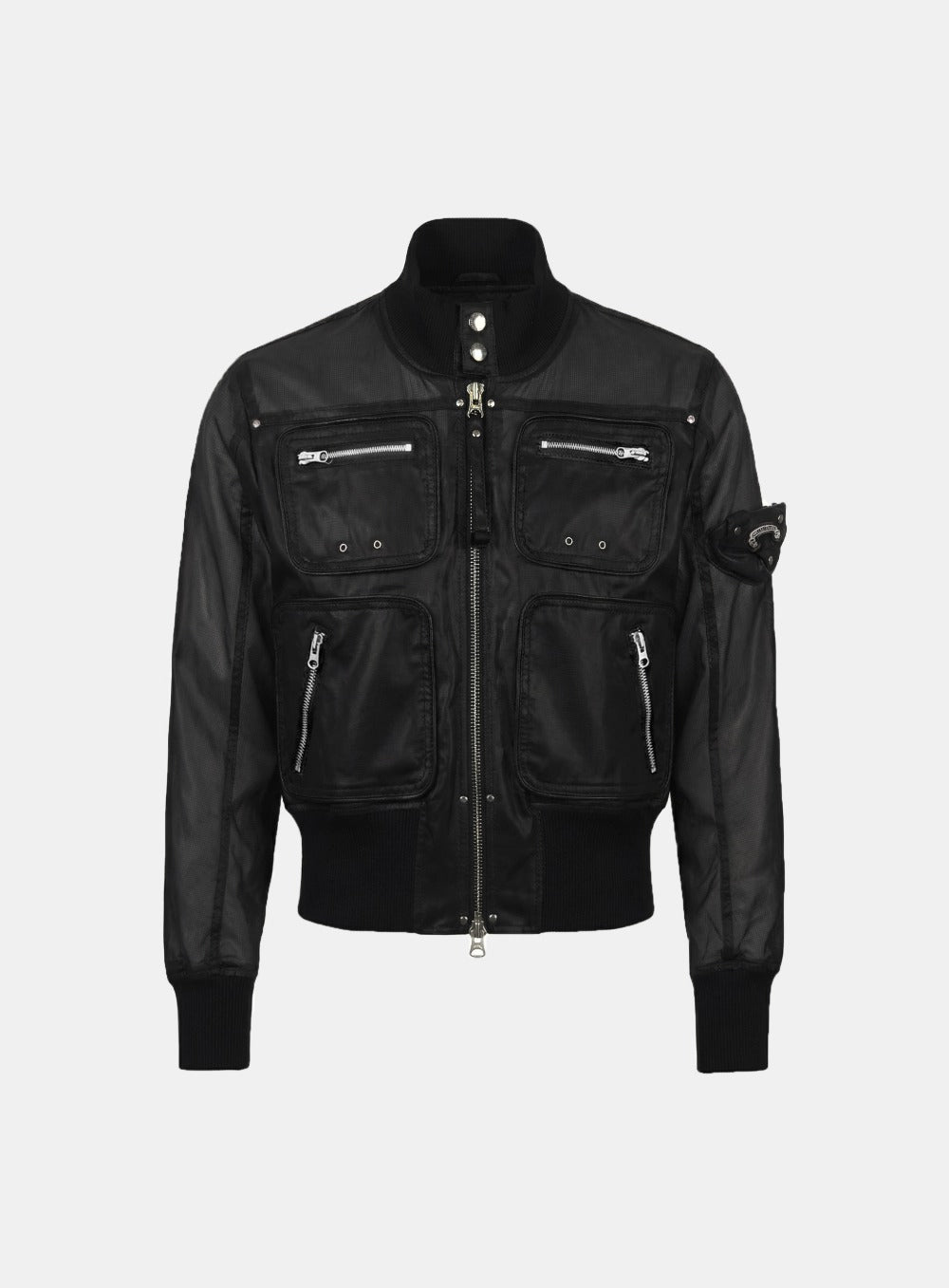 [w-jkt26-036] Laguna Lightweight Nylon Bomber Jacket - Black