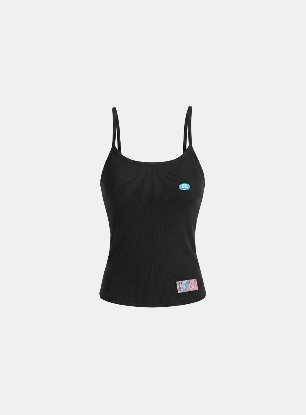 [w-tnk26-067] Ambassador 26 Cotton Lip Camisole Tank - Black