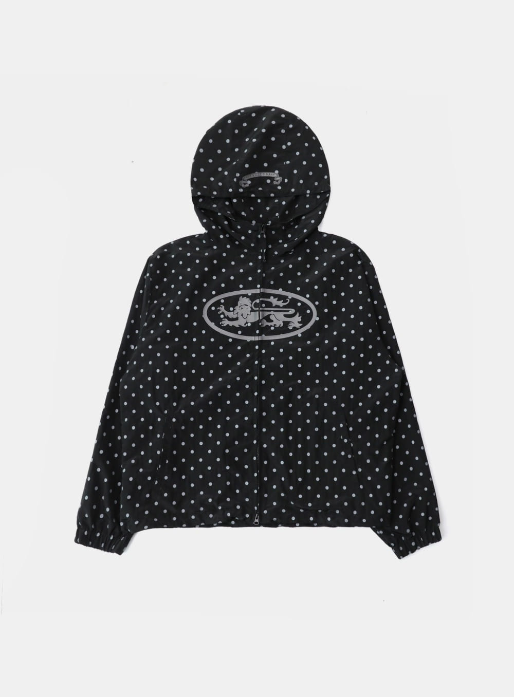 Mystic Nylon Reflective Hooded Zip-Up - Black Dot