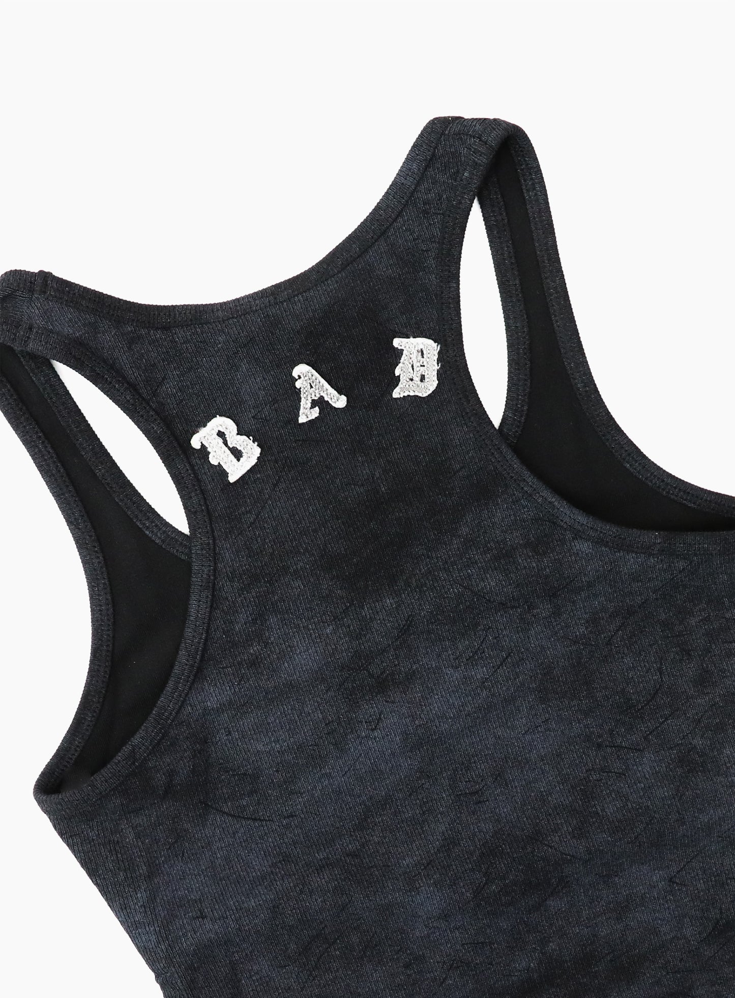 Lion Patch Tank Mini Dress - Washed Black