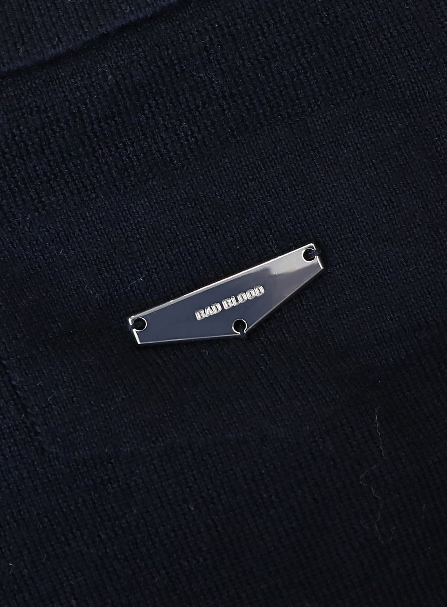 [w-knt26-021] Fine Merino Wool Polo Cardigan - Navy