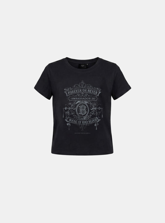 [w-tee26-251] Ambassador 26 Emblem Graphic 1/2 T-shirt - Black