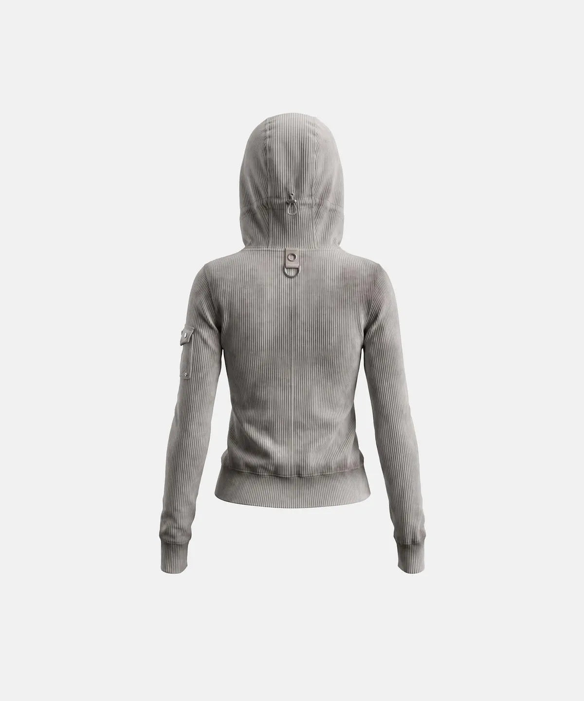 [w-hde26-057] Delta 2 Utility Cotton Rib Hood Zip-Up – Washed Gray