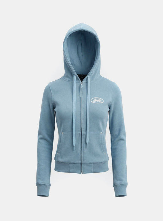 [w-hde26-020] Mystic Capsule Slim-Fit Zip-Up Hoodie - Sky Blue
