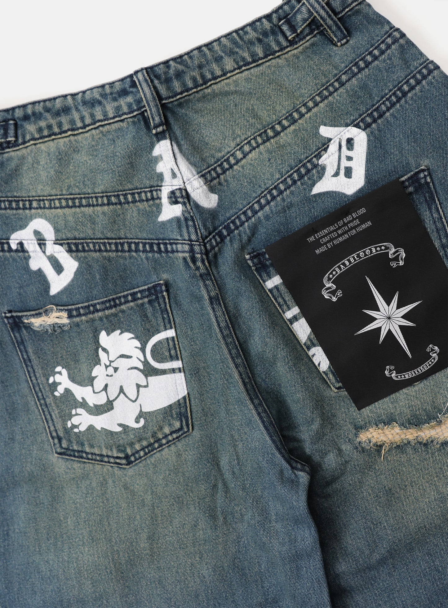 0309 Fallout Convex Denim Pants - Mid Blue
