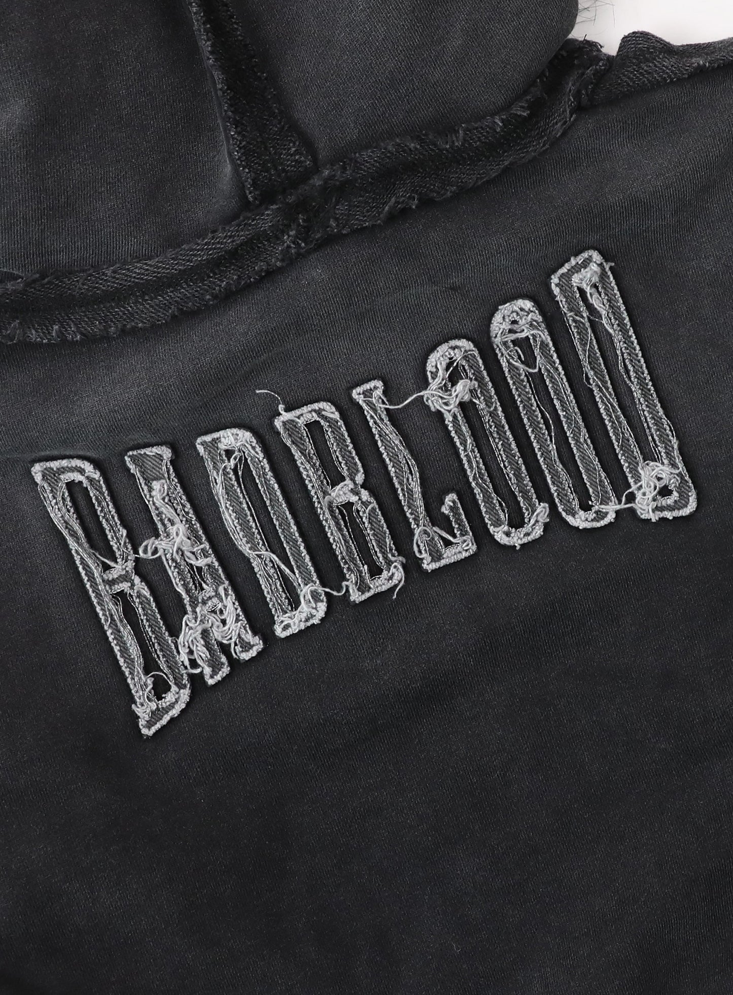 [w-hde25-080] Low Edge Detachable Fur Hooded Zip-Up Slim Fit - Washed Black