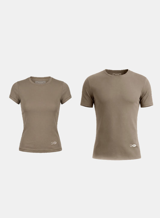 [w-tee26-053] BS Cotton Jersey Fitted Short Sleeve T-Shirt - Tobacco