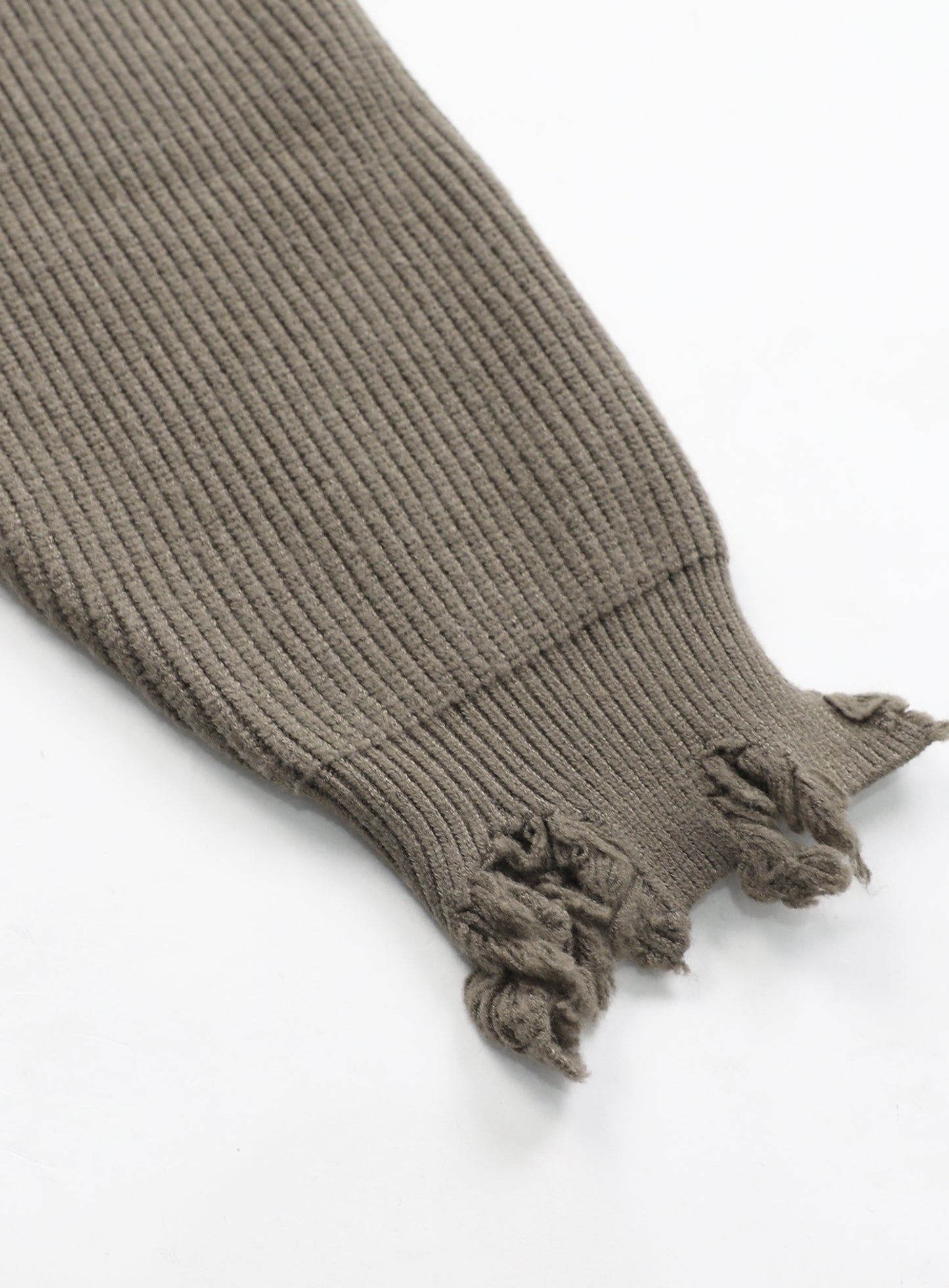 Destroyed Long Sleeve Sweater - Dark Olive