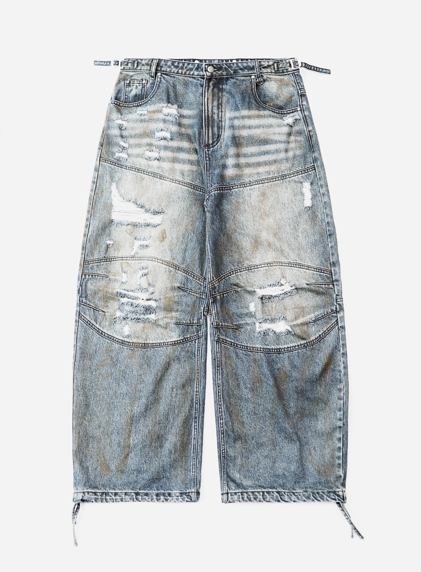 0409 Cosmo Convex Denim Pants - Light Blue