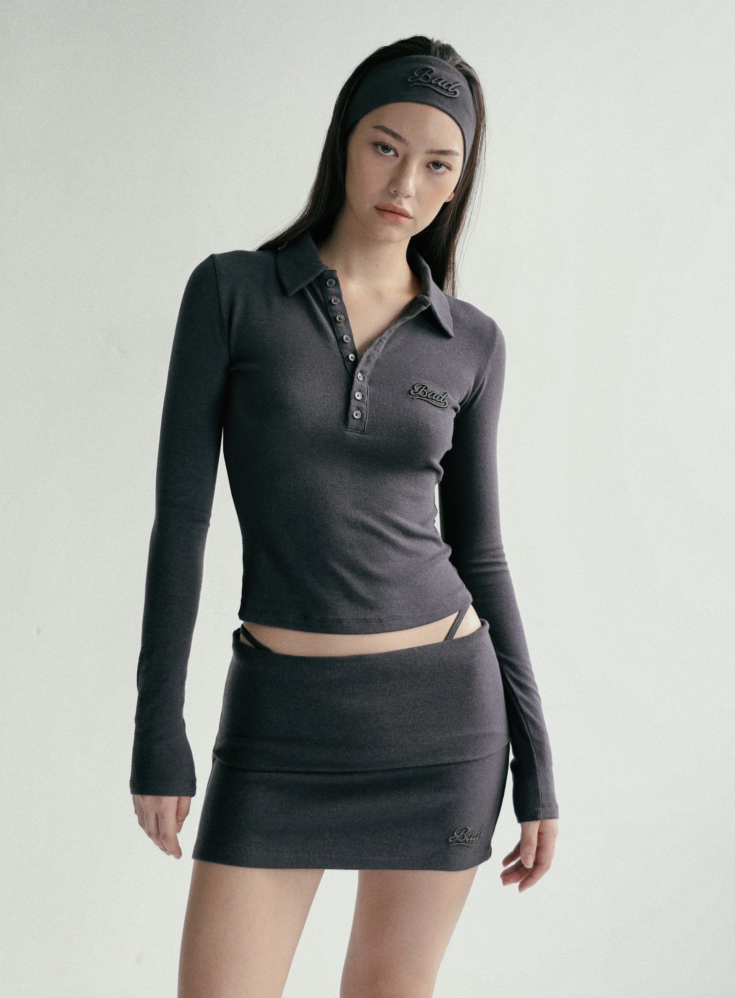 Beyond Soft Polo Long Sleeve - Charcoal
