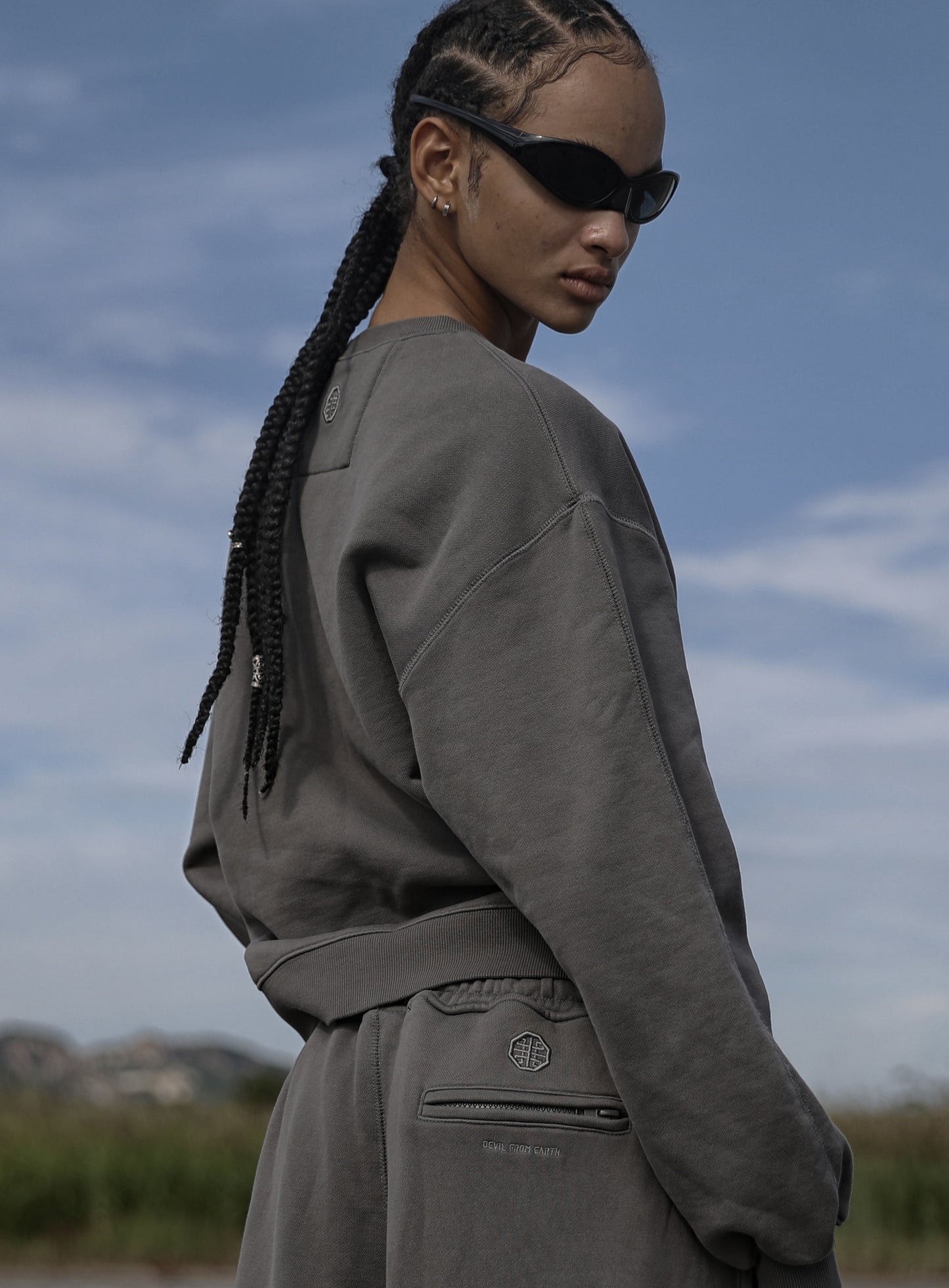 Old Effect Super Wide Trousers - Sleet Gray
