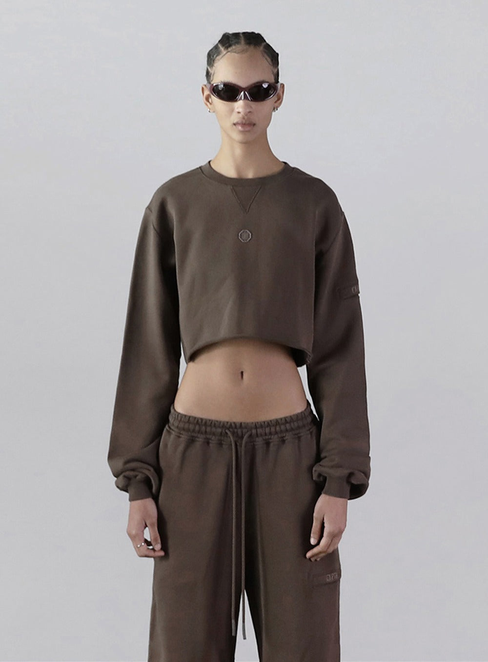 Old Effect Crop Sweatshirt - Orc