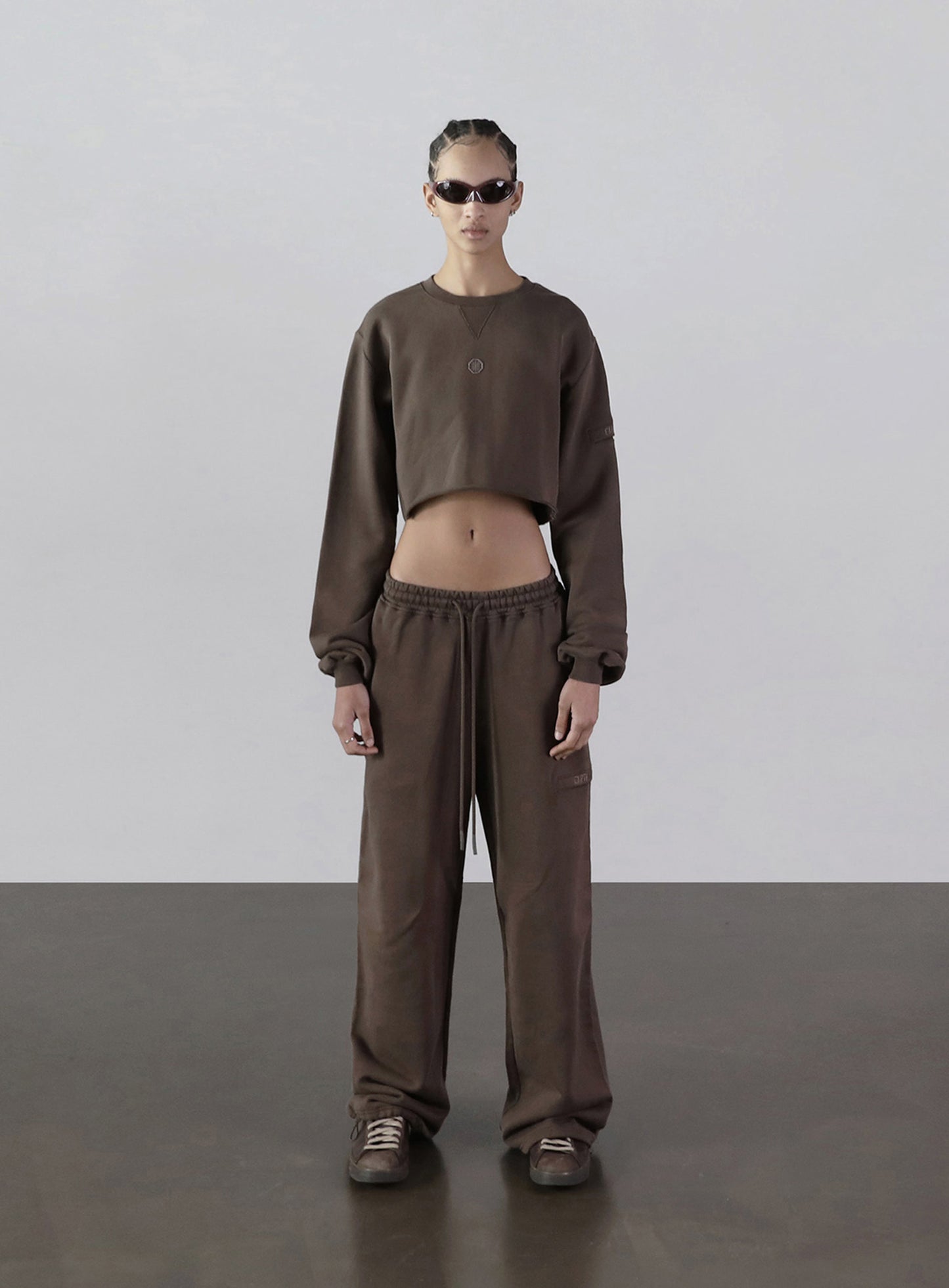 Old Effect Crop Sweatshirt - Orc