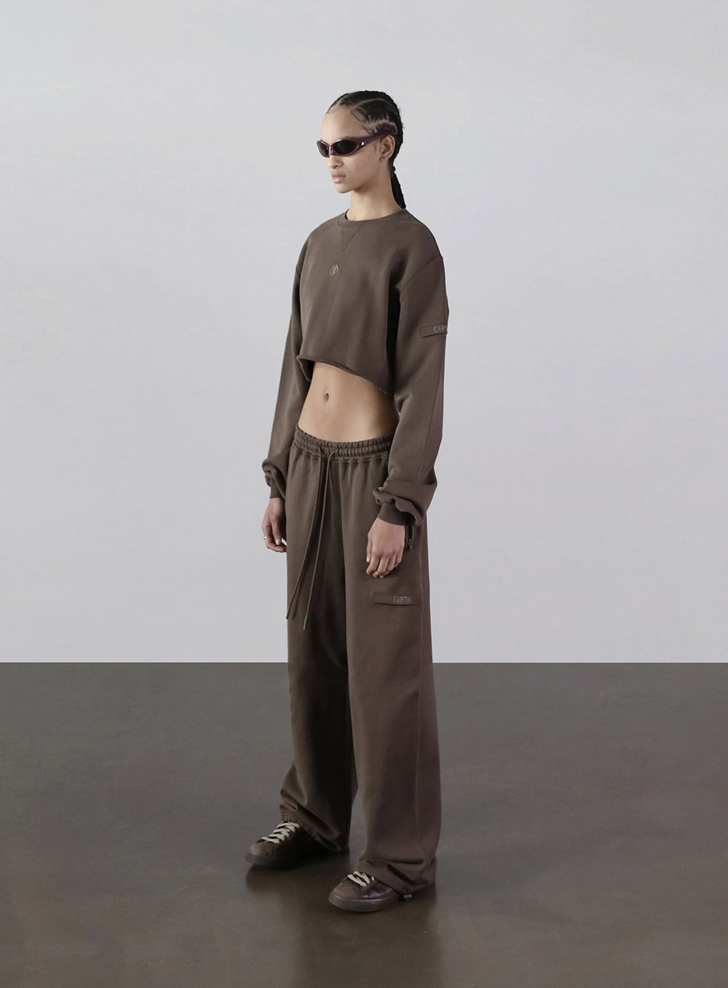 Old Effect Crop Sweatshirt - Orc