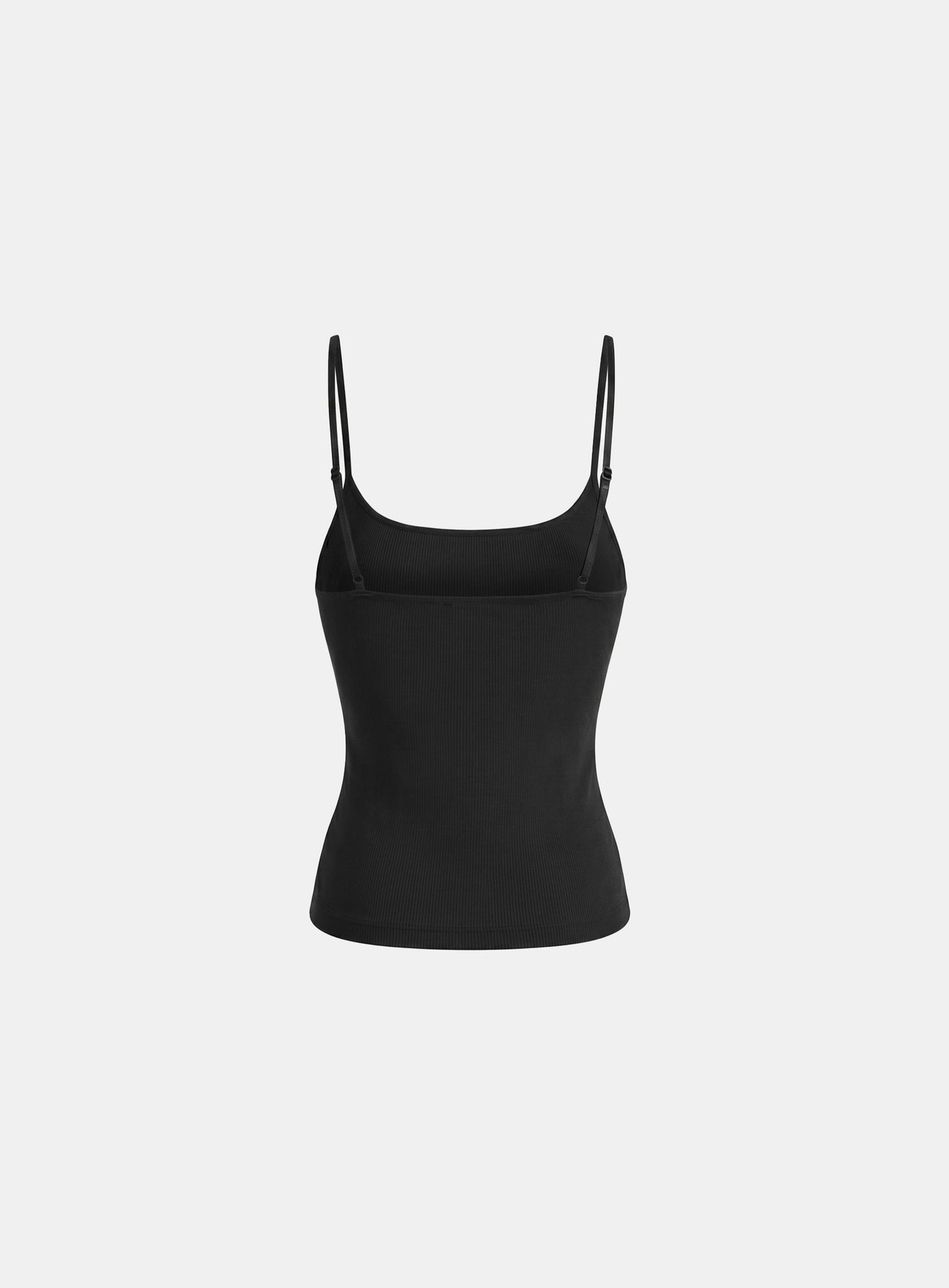 [w-tnk26-067] Ambassador 26 Cotton Lip Camisole Tank - Black