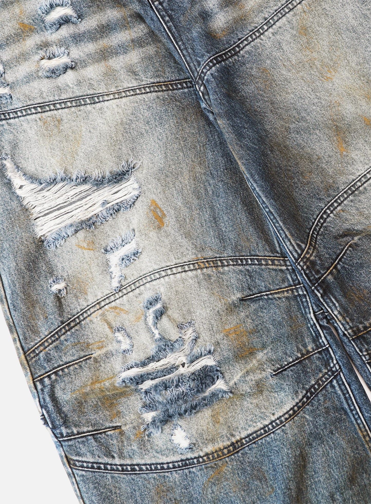 0409 Cosmo Convex Denim Pants - Light Blue