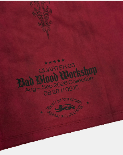[w-tee26-272] T.M.V. RELIC CROSS Workshop Henley Long Sleeve -Burgundy