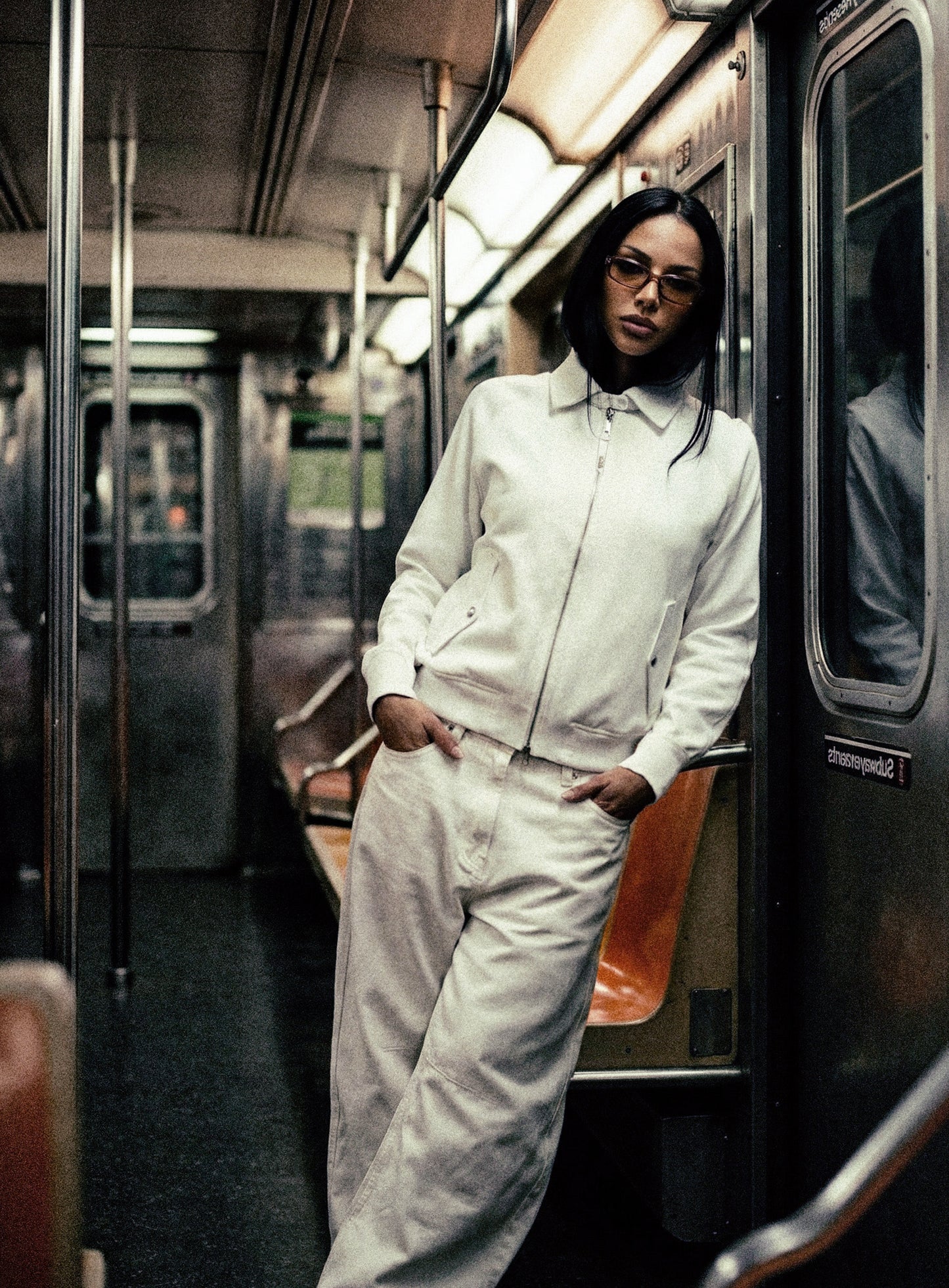 [w-pts26-041] 701 Semi Curved Fit Pants - White