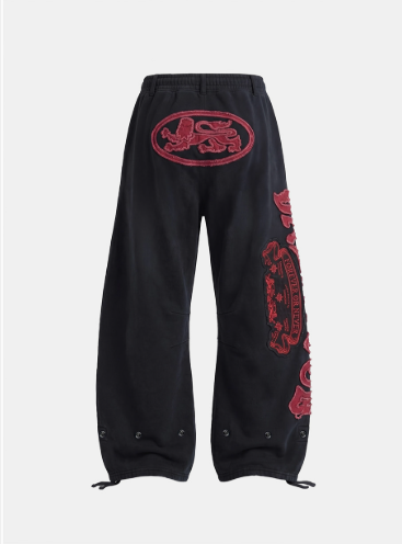 [w-pts26-132] Mystic Capsule Curved Bootcut Joggers – Black