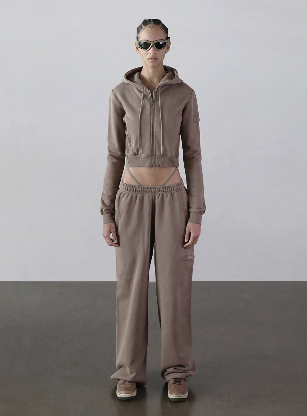 Super Wide 2 Way Jogger - Low Rise - Taupe