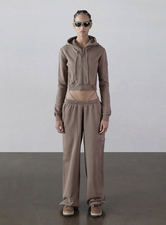 Super Wide 2 Way Jogger - Low Rise - Taupe