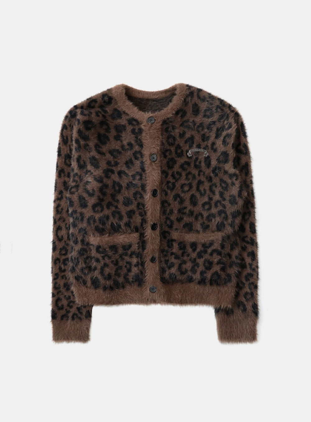 [w-cdg25-014] Viper Mohair Cardigan - Brown Leopard