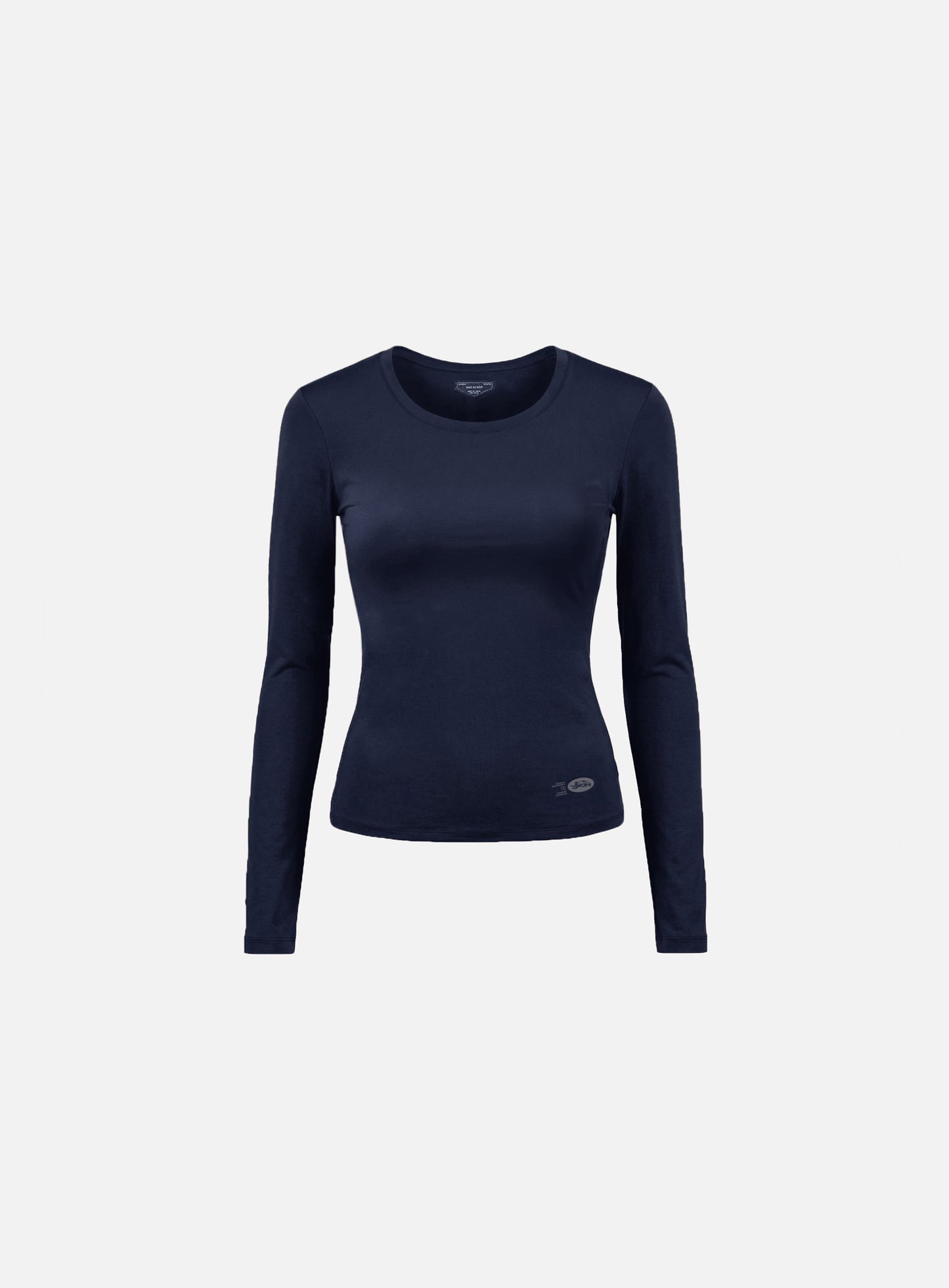 [w-tee26-081] Everyday Scoop Neck Long Sleeve T-Shirt - Navy