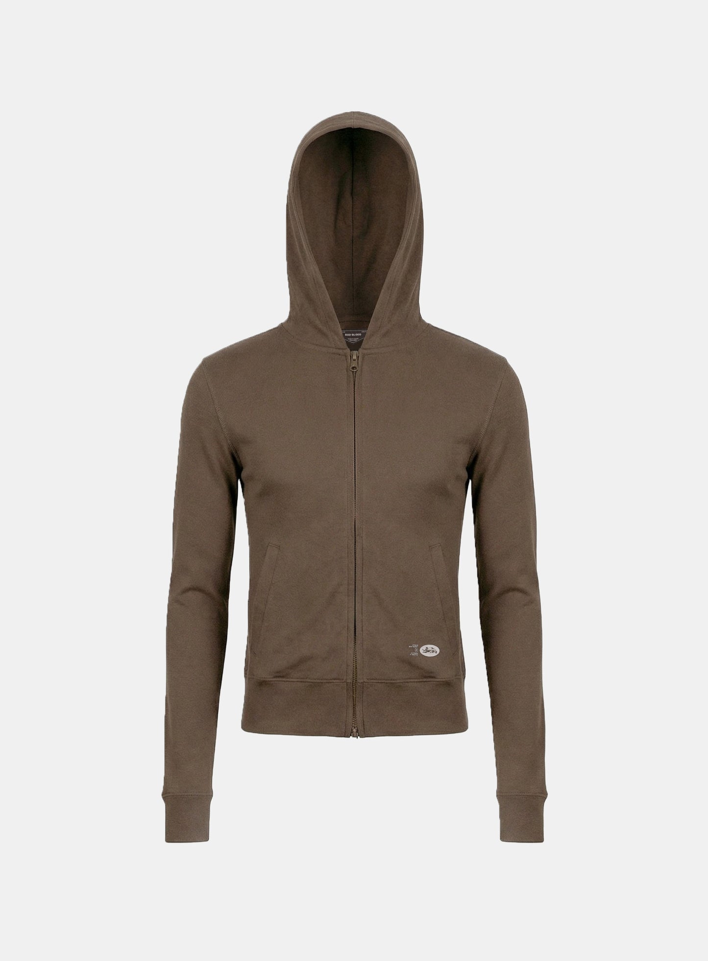 [w-hde26-002] BS Cotton Jersey Zip-Up Hoodie - Brown
