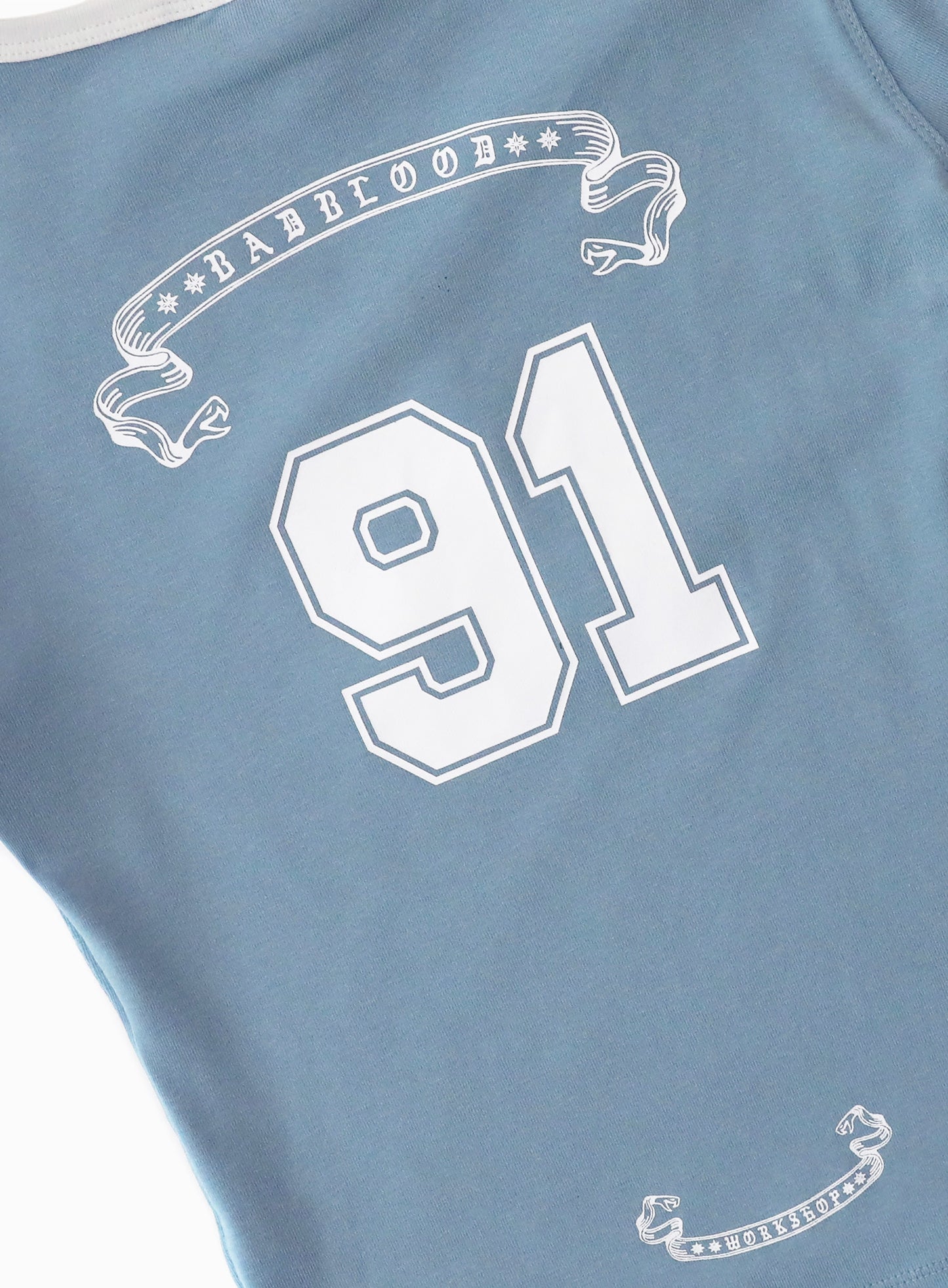 91 V-Neck Jersey T-Shirt - Light Blue