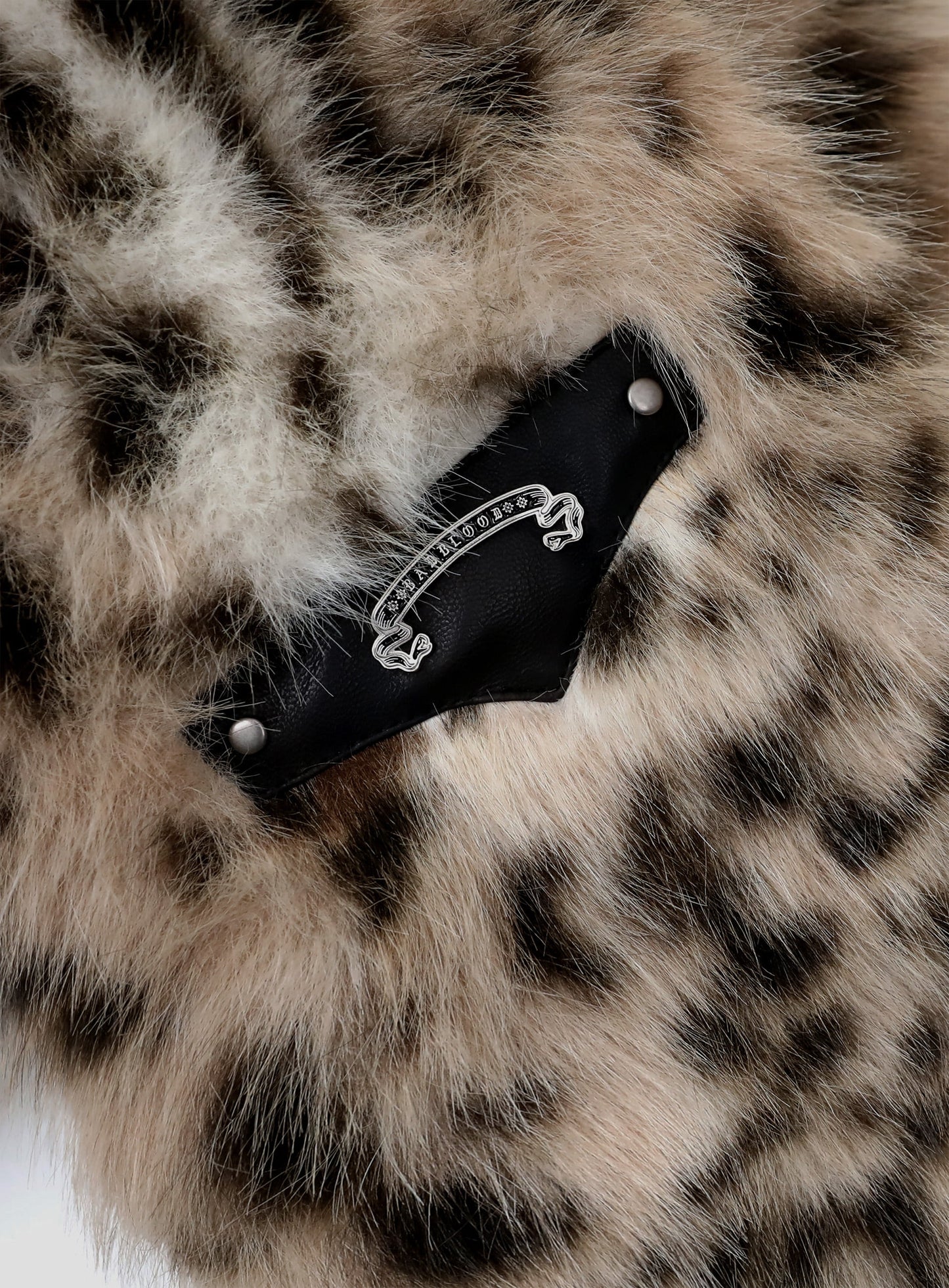 [w-jkt25-052] Viper81 High Neck Fur Jacket - Brown Leopard