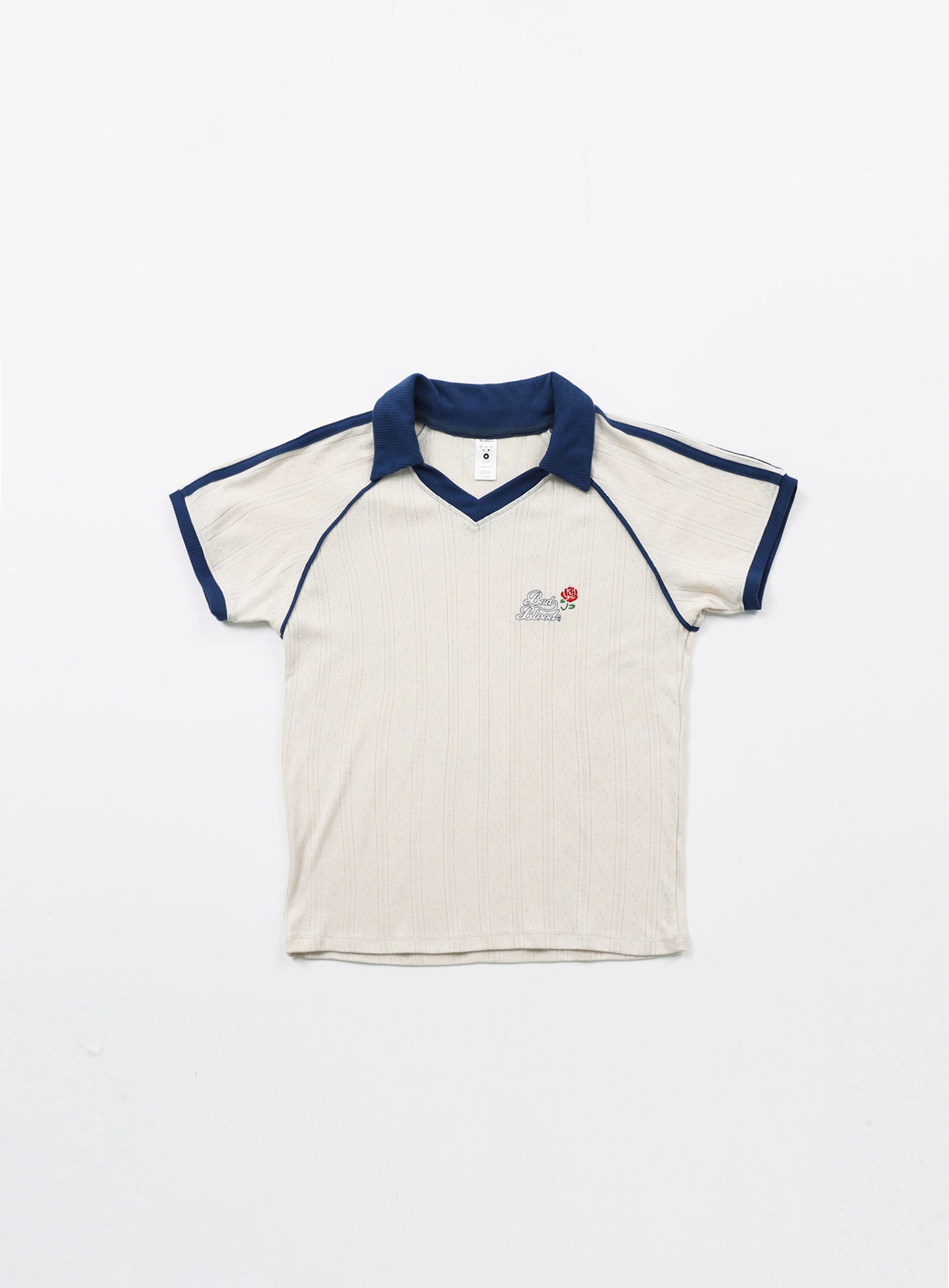 Pointelle Soccer Shirt-Blue