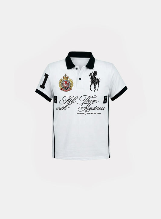 [w-tee26-201] Dark Classic 2 Heritage Polo - White