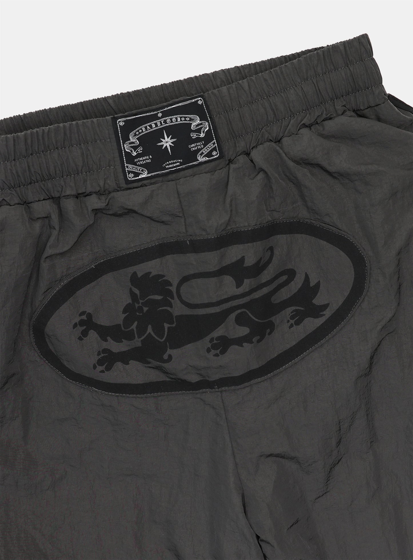 Dark Billy Nylon Curved Track Pants - Charcoal Brown