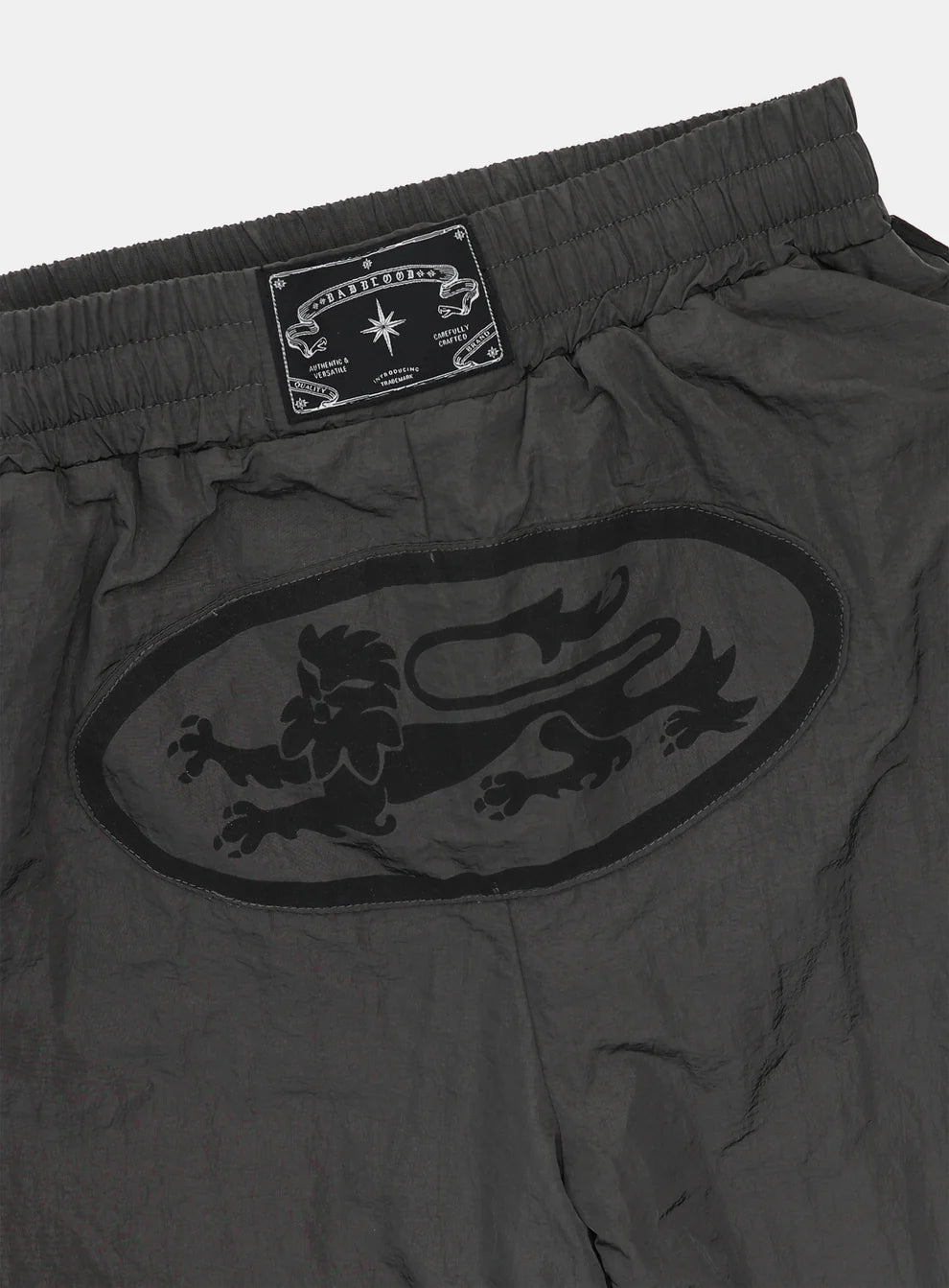 Dark Billy Nylon Curved Track Pants - Charcoal Brown