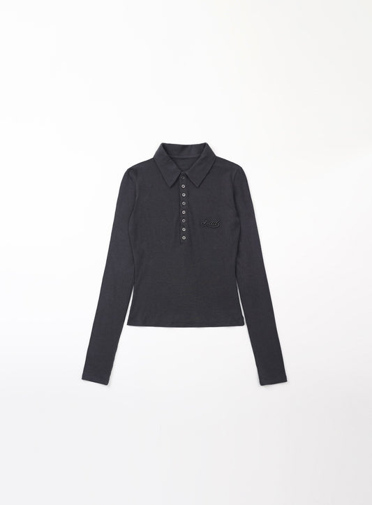 Beyond Soft Polo Long Sleeve - Charcoal