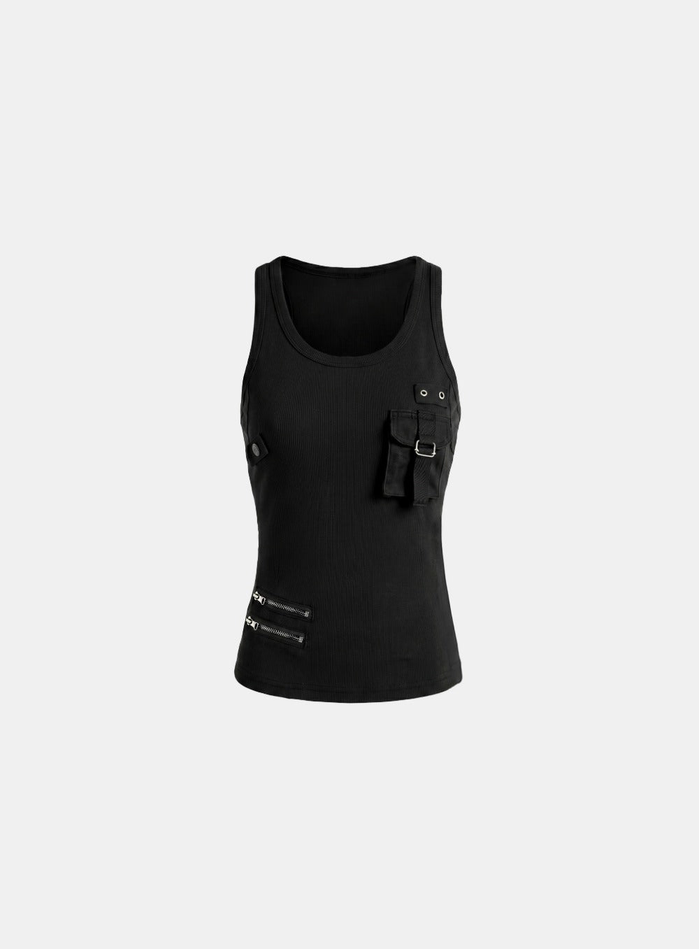 [w-tnk26-050] Delta Utility Cottonlip Tank - Black