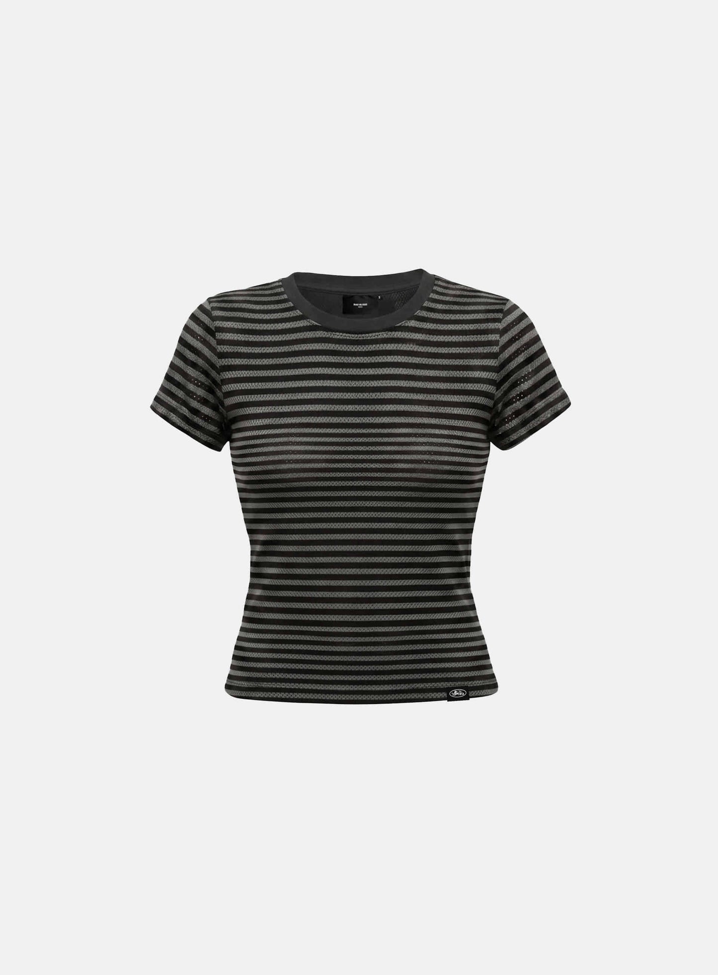[AQUA] [w-tee26-185] Dark Classic 2 Crew Neck 1/2 T-shirt - Black Stripe