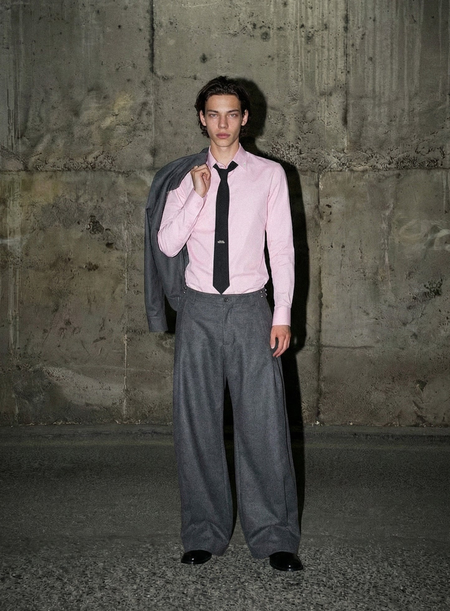 [w-sht26-009] Uniform Classic Slim-Fit Dress Shirt - Pink