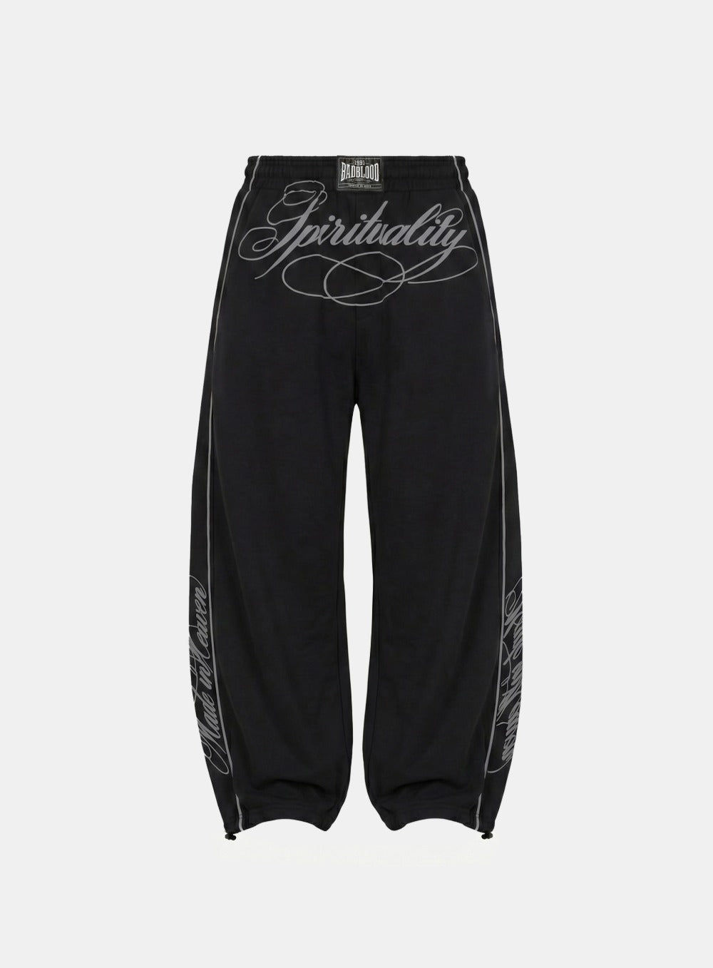 [w-pts26-102] 90s Vintage Club Curved Joggers - Black