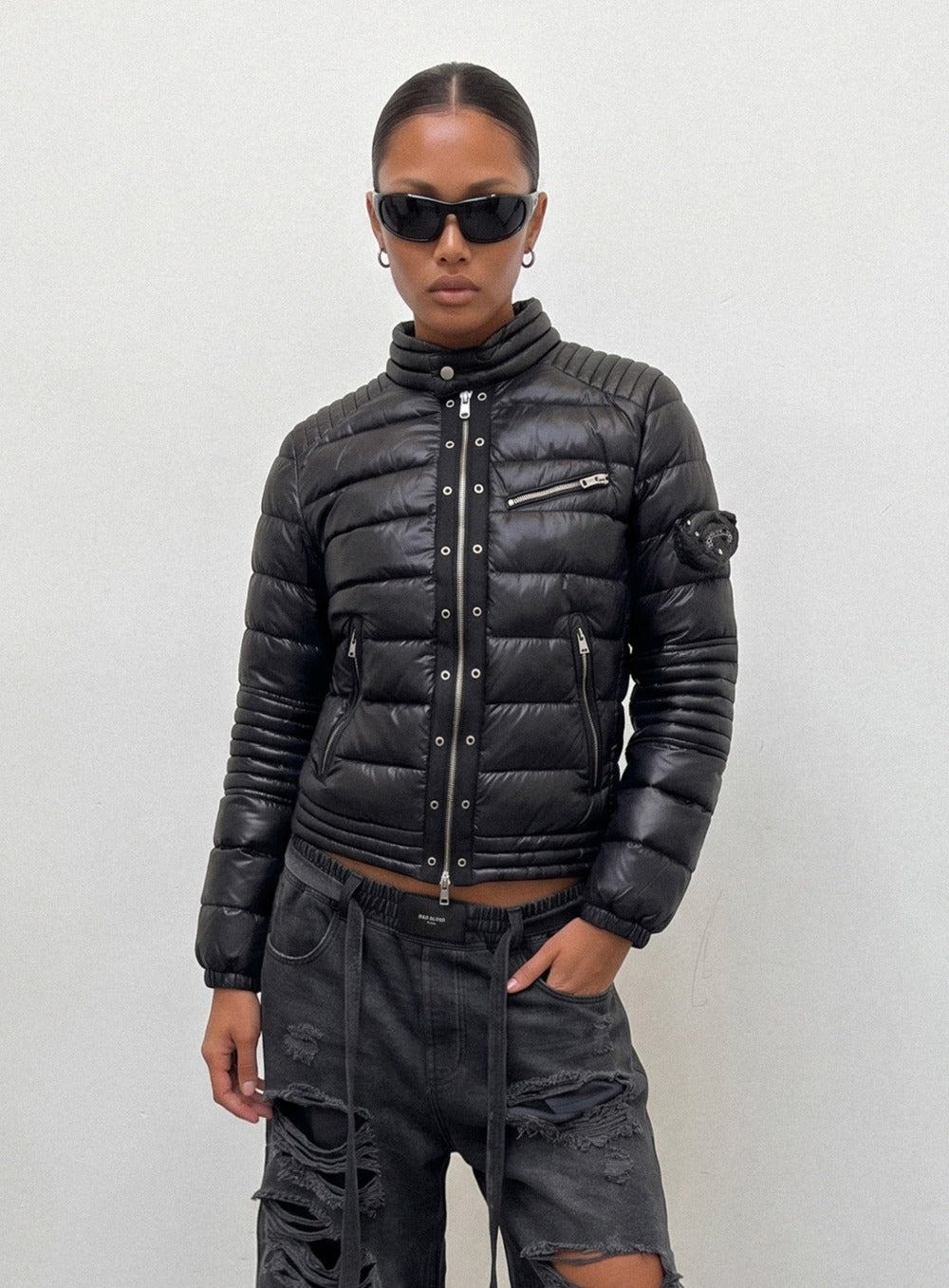 [﻿PREORDER] [w-jkt26-090] Viper 411 Midweight Biker Puffer V2 – Black