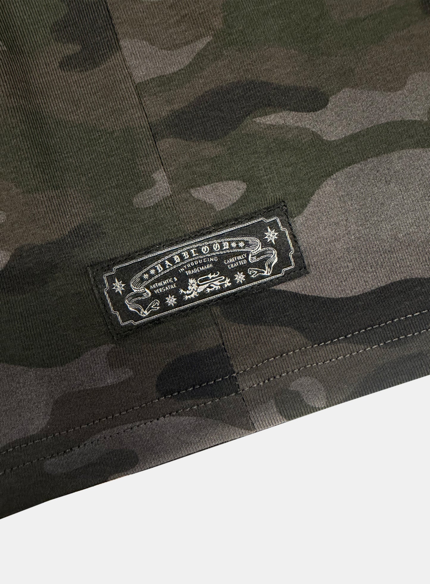 [w-tee26-066] Viper Logo Mock-Neck Cap Sleeve - Black Camo